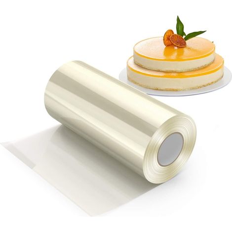 HOME Colliers à Gâteau Rhodoïd Rouleau Ruban Bord en Film Cercle de Pâtisserie Transparent Feuille pour Mousse Chocolat Décoration de Gâteaux (10CM×10M×125 Micron) - (1/5)