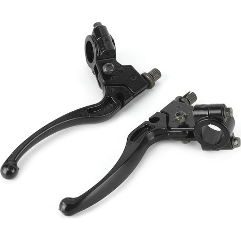 Manettes de Frein et Embrayage Universelles pour Motos Dirt Bike ATV - Kit Duo Levier Court en Alliage d'Acier Noir 22mm (7/8") (1/5)