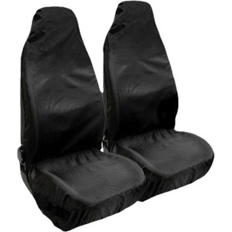 Fundas impermeables para asientos de coche de uso universal (paquete de 2) 132 x 54 cm Negras (1/5)