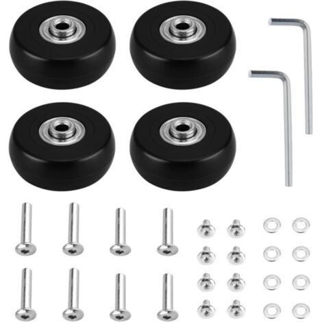 4 roulettes universelles de rechange pour valises, 50 mm x 18 mm, pour chariots, poussettes, en caoutchouc (1/5)