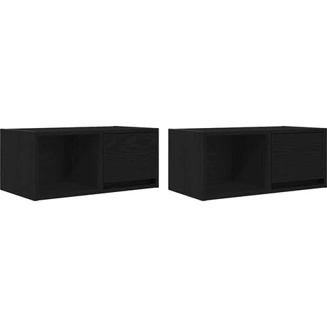 Maison Exclusive - Meubles TV 2 pcs chêne noir 60x31x25,5 cm bois d'ingénierie