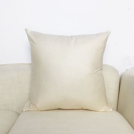Filiyano-Lot de 2 housses de coussin décoratives carrées d'extérieur pour jardin, terrasse, tente, canapé, 45 x 45 cm, beige clair (1/3)