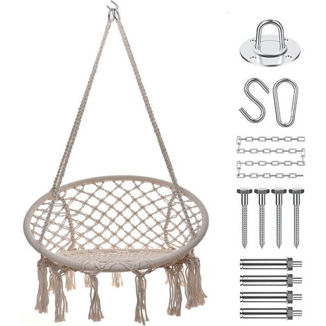 Storchennestschaukel für Gartenzimmer Premium - Beige + Montageset (1/5)