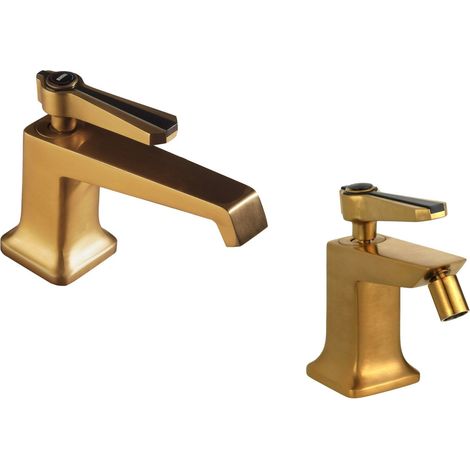 Set miscelatori lavabo e bidet monoforo colore ottone spazzolato Mamoli 1938 KIT1938G3