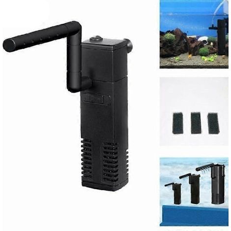 Filtre interne pour aquarium Hidom avec pompe submersible et rampe de pulvérisation (EU-CONTACT) noir - AquaForge (1/4)
