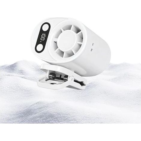 Clip-Ventilator mit Digitalanzeige, 100 Geschwindigkeitsstufen und USB-Aufladung. Tragbarer Reiseventilator für Taschen, Gürtel, Hemden, Tische – für drinnen und draußen, zu Hause, im Büro, in der Sch
