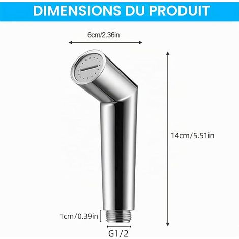 Hand Bidet Sprayer, Adjustable Toilet Sprayer, ABS Hand Sprayer, Portable Bath Sprayer for Personal Hygiene Cleaning Care (1/4)
