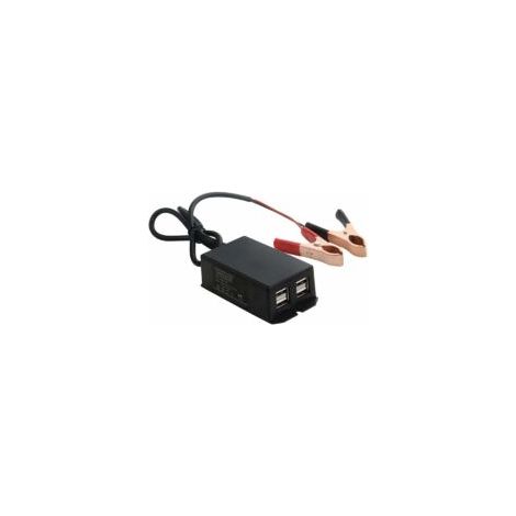 12V/24V auf 5V USB-Netzteil, wasserdichtes Motorrad-Handyladegerät, USB-Motorrad-Ladeadapter mit Krokodilklemme – Crezuo (1/4)
