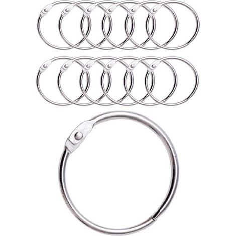 Lot de 12 anneaux de rideau de douche avec crochets métalliques – Anneaux ronds de 50 mm (Idéaux pour les rideaux, la salle de bain, la décoration intérieure et la reliure) – Argent (1/5)