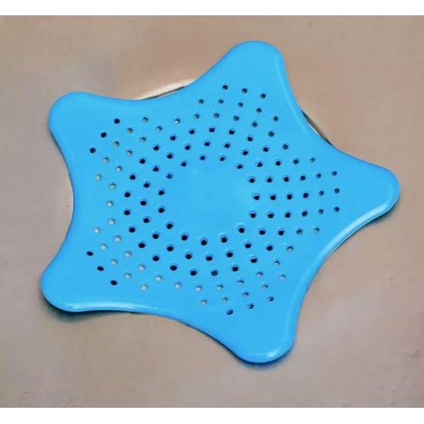 Passoires en silicone pour salle de bain - Passoires de cuisine - Passoires d'évier bleues (lot de 2) - Tapis d'évier - Passoire de douche bleue (lot de 2) (1/5)