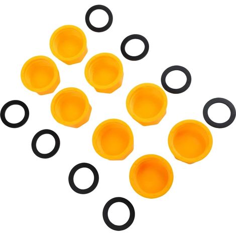 Lot de 8 couvercles de réservoir de carburant de 5 gallons en plastique portable à filetage grossier anti-fuite pour conteneurs de carburant portables, jaune