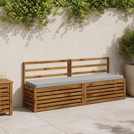 Coussins de banc 2 pièces VUGHT 2 pc 100 % polyester Gris (1/5)
