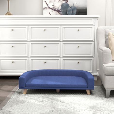 Canapé-lit pour chien bleu 98 x 67 x 25 cm, coussin déhoussable, jusqu'à 30 kg (1/5)