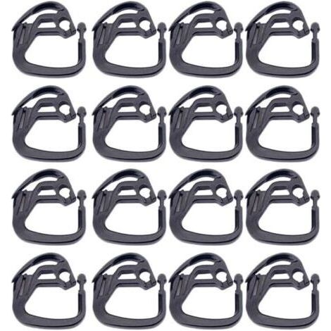 Clips de fixation pour filets d'ombrage en ABS noir 34 x 3 cm - Crochets robustes et faciles à installer pour jardins et espaces extérieurs - Accessoires de fixation pour filets d'ombrage (1/4)