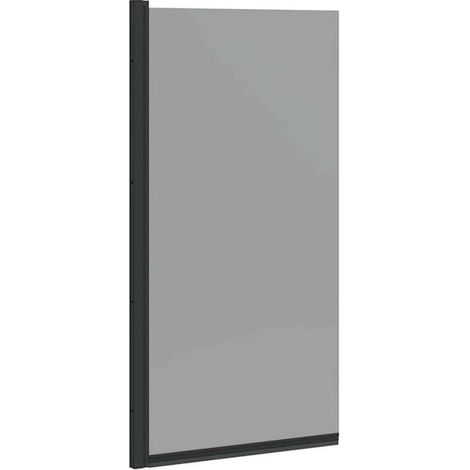 Rideau de douche noir, 68 x 130 cm, verre trempé. (1/5)