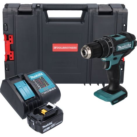 Makita DHP 482 SF1J-R trapano a percussione a batteria 18 V 62 Nm + 1x batteria ricaricabile 3,0 Ah + caricabatterie + RHINO (1/5)