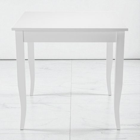 Tavolo fisso in legno con gamba a sciabola RISTORANTE 80x80 BIANCO (1/4)