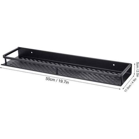 Étagère de rangement salle de bain 50x11,9x4 cm - Gris - 1 pièce - Capacité de charge 20 kg - Fond en maille mununo (1/3)