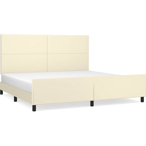Maison Exclusive - Giroletto con Testiera Crema 200x200 cm in Similpelle (1/5)
