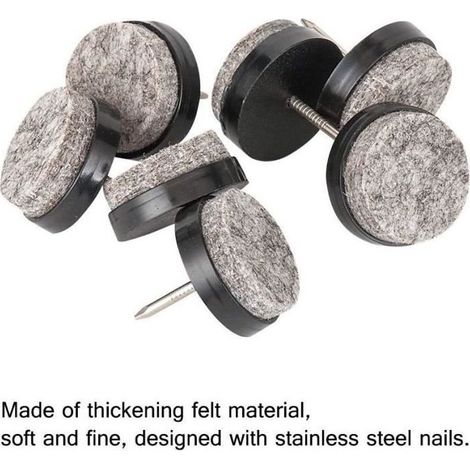 Feutre Cloison Sèche Meubles Ongles de Protection 32 Patins pour Pieds de Meubles, Protection pour Pied de Table et Chaises en Bois (1/4)