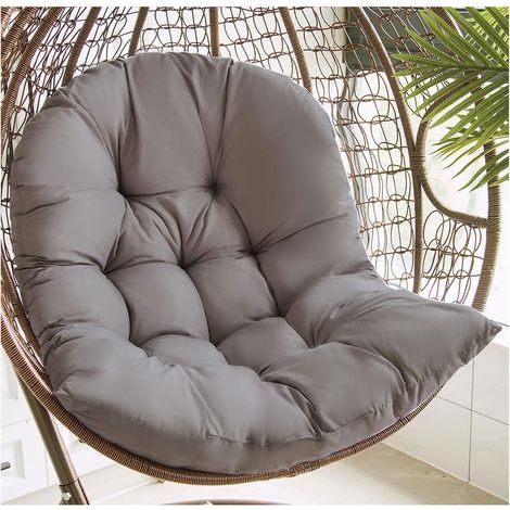Coussin de chaise, coussin en rotin, coussin de relaxation pour balancelle suspendue, coussin d'assise en osier pour intérieur et extérieur, 80 x 120 cm, gris (1/5)