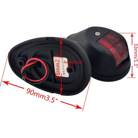 Black LED side marker lights, 12–24 V, 91.5 x 59 x 33 mm, accessories for shipbuilding and yacht construction, ISURE, 100 lux--DTEKGAZ (1/3)