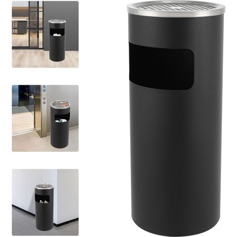Papelera de pedestal 30L Papelera de interior/exterior con cenicero Papelera de pedestal (1/5)