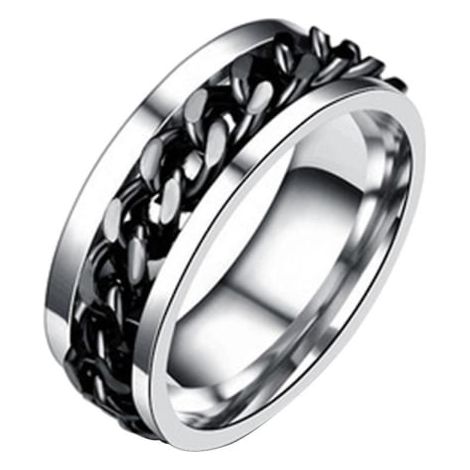 Ouvre-bouteille de bière en acier inoxydable, chaîne rotative, bague de doigt, accessoire de bar, noir, taille US 13 (1/4)