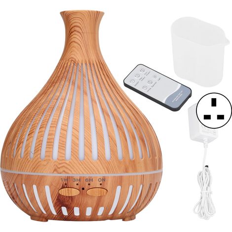 Humidificateur de bureau 400ml avec télécommande, lumière LED colorée, 35dB silencieux, arrêt automatique, diffuseur d'aromathérapie 100-240V prise UK (1/5)