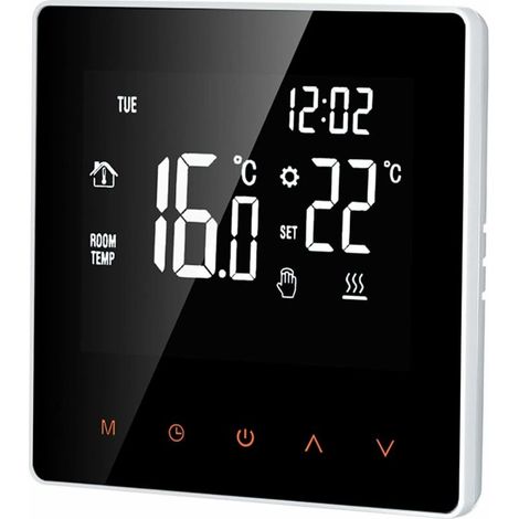 WIFI Smart Thermostat for Electric Floor Heating, Touch LCD Display, Digital Temperature Controller, Programmable Electric Floor Heating Thermostat for Home, School, Office, Hotel-White (1/5)