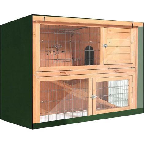 Housse Cage pour lapin Oxford Résistante pour poussière Vent Neige(Green) Tissu Oxford imperméable, protection pluie humidité, extérieur, taille 122x50x105cm, lapins cochons d'Inde (1/5)