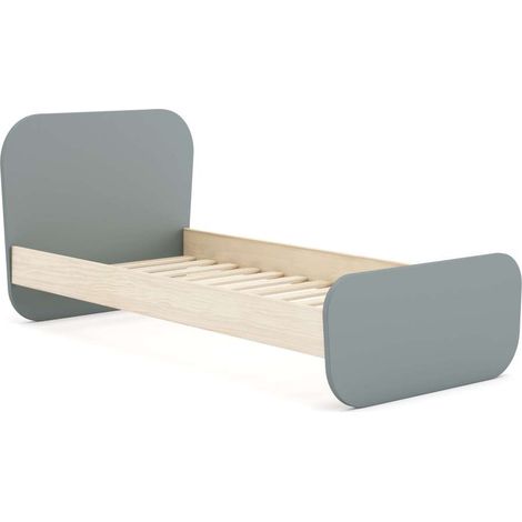 Cama juvenil DYLAN acabado verde kaki/cera blanca, 45/90cm(alto) 195.4cm(ancho) 106.5cm(fondo) (1/5)