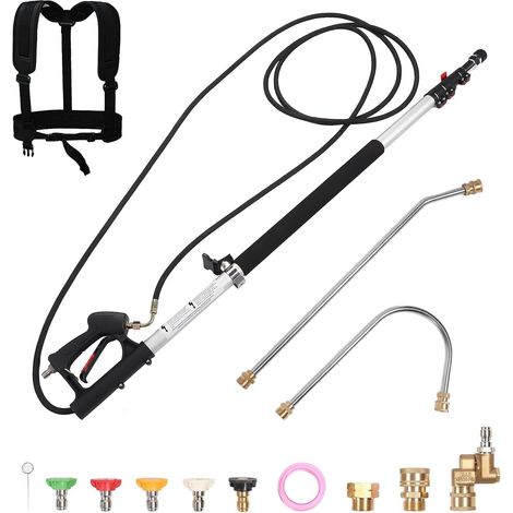 Pressure Washer Extension Poles 20 Feet 5 Sections Gutter Cleaning Tools Telescopic Pressure Washer Extension Bars for Cleaner (1/5)