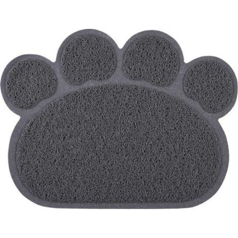 Tapis de litière pour chat Tapis antidérapant Forme de pate Alimentation Eau Tapis de table Tapis pour chien Pet Cat Kitty, 30x40cm (1/5)