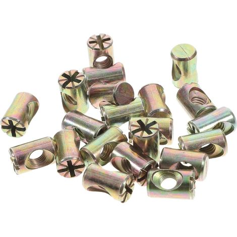 20 écrous cylindriques fendus M6 x 15 mm pour meubles, fixations (1/5)