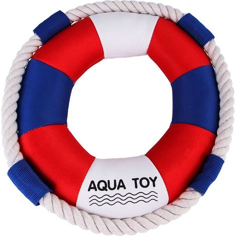 Bouée pour chien avec corde en coton à mâcher, jouet pour animal de compagnie, doré, à la main (1/5)