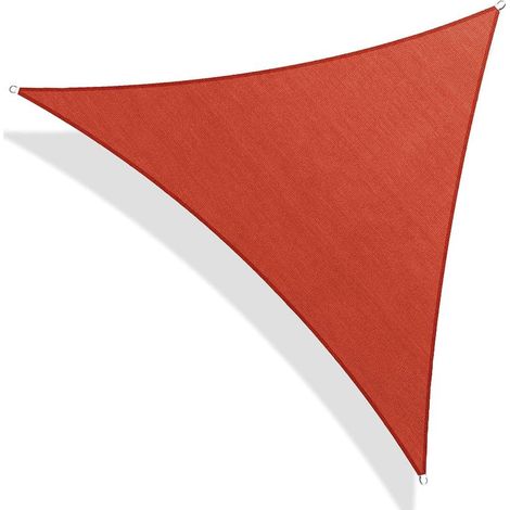 Voile d'ombrage triangulaire, adaptée pour couverture végétale, serre, terrasse, 3,6 m3,6 m3,6 m, rouge (1/4)