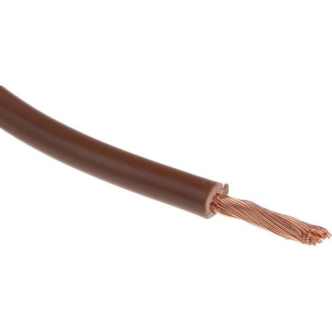 Fil électrique RS PRO 2491X, 50 2,5 mm² 13 AWG Non blindé, 750 V, PVC Marron, 100m ( Prix pour Bobine de 100 Mètres ) (1/3)