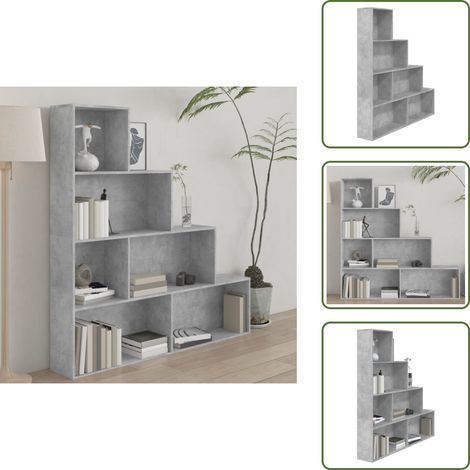 Bibliothèque/Séparateur de pièce Gris béton Bois d'ingénierie - Bibliothèque - Étagère - Meuble De Rangement - Séparation De Pièce - Bibliothèque Moderne (1/5)