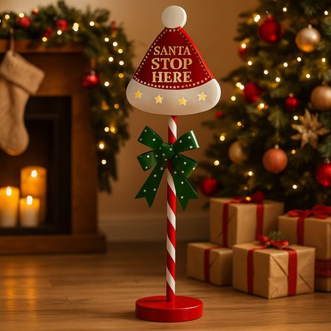 Insegna natalizia con luce led e fiocco per decorazioni natalizie -Stella