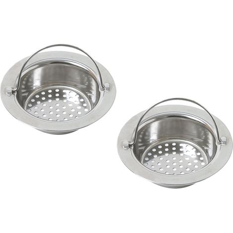 2er-Pack Edelstahl-Spülbeckenfilter zur Reinigung des Spülbeckenabflusses (1/4)