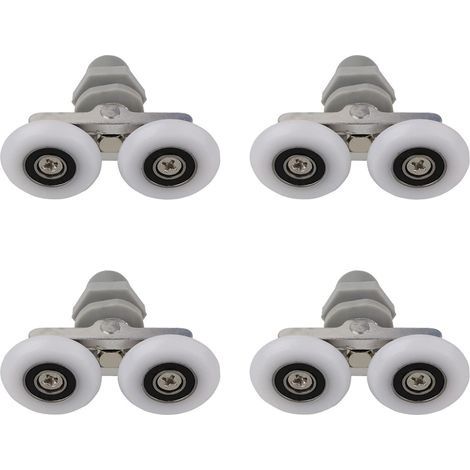 Roulettes Doubles pour Porte de Douche Roulettes pour Porte de Douche Roulettes Coulissantes Porte Salle de Bain Douche Rouleau de Douche de Rechange,Pièces de rechange pour salle de bain 25mm 4 PCS (1/5)