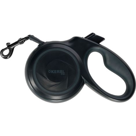Laisse à Enrouleur, Laisse pour Chien, Anthracite, 5 m, pour Chiens jusqu'à 20 kg, Longue Laisse Flexible, poignée Ergonomique, mécanisme d'enroulement, Sangle réfléchissante (1/5)