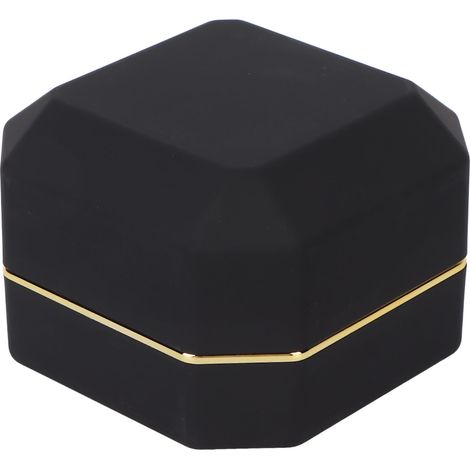 Boîte à bijoux lumineuse LED pour boucles d'oreilles - Idéale pour fiançailles, mariage et cadeaux (Noir) (1/5)