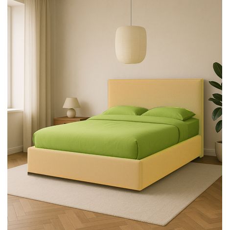 letto matrimoniale contenitore "zoom" in tessuto arancione 160x190 cm (1/4)