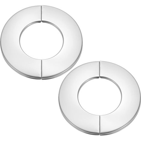 2pcs Plaque d'Écussons Auto-Adhésive Ronde 1.38"/35mm Argenté (1/5)