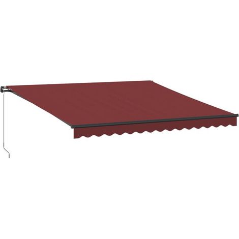Store banne rétractable manuellement, bordeaux, 400 x 350 cm (1/5)