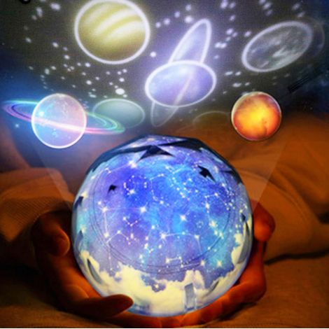 Veilleuse projecteur étoiles pour chambre d'enfant, 6 modes d'éclairage à changement de couleur, rotation 360°, 5 films interchangeables, 3 niveaux de luminosité réglables (1/5)