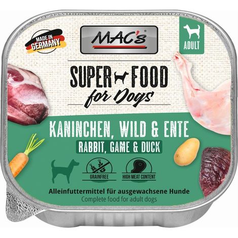 MAC's Dog Adult Schale 150g - Kaninchen, Wild und Ente 150g