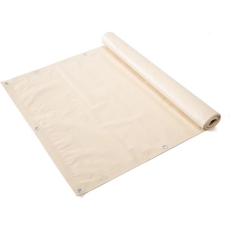 PVC-Balkonsichtschutz Creme 90 x 600 cm (1/5)